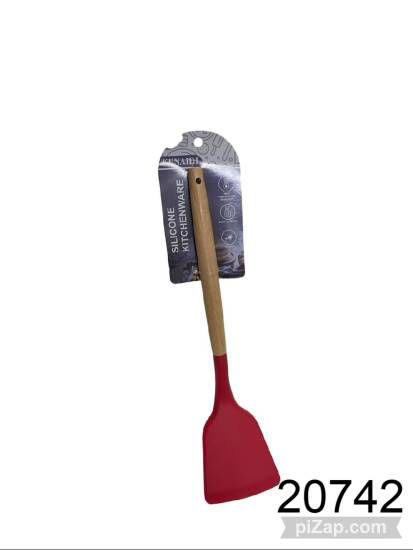 Imagen de ESPATULA CUADRADA DE SILICONA MANGO MADERA 32CM ROSA,ROJO,VIO 3.26